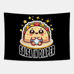 Adorable Taco Tot: Salsa and Smiles in a Diaper Tapestry