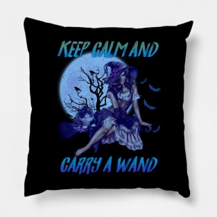 Keep Calm And Carry A Wand - Halloween Pillow