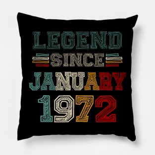 51 Years Old Legend Since January 1972 51st Birthday Pillow