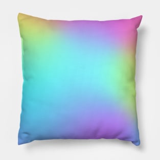 Rainbow Colors Abstract Blurry Gradient Ombre Soft Tie Dye Look Pillow