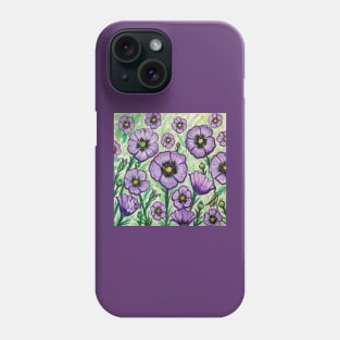 Purple poppies in remembrance of animals that served Phone Case