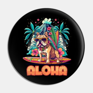 Aloha Surf Bulldog Hawaii Vintage Pin