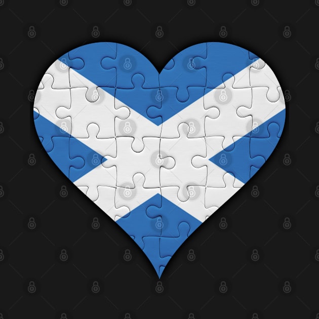 Scottish Jigsaw Puzzle Heart Design - Gift for Scottish With Scotland Roots by Country Flags