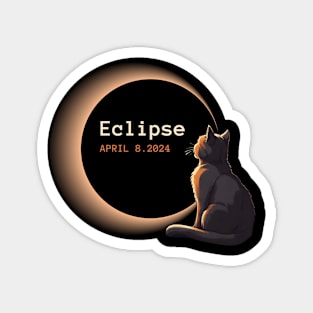 View Totality April 8 2024 Astronomy Cat Lover Solar Eclipse Magnet