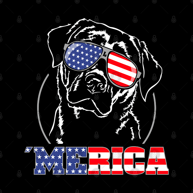 Proud Labrador Retriever American Flag Merica dog by wilsigns