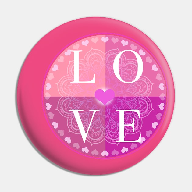 Love Is A Four Letter Word (pink) Pin by DavidLoblaw