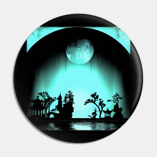 Asia night silhouettes Pin