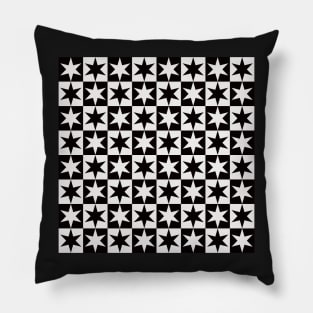 two tone squares and stars pattern Pillow