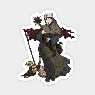 powerful women, dark medieval nun. Magnet