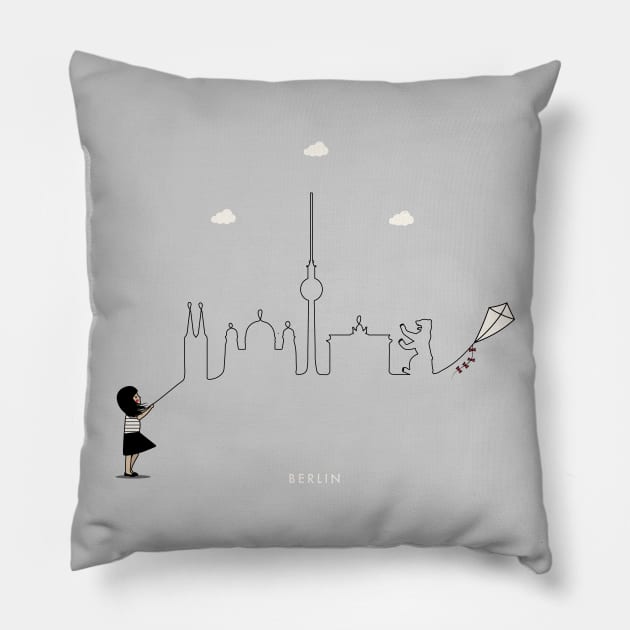 Berlin Skyline Pillow by Kein Design