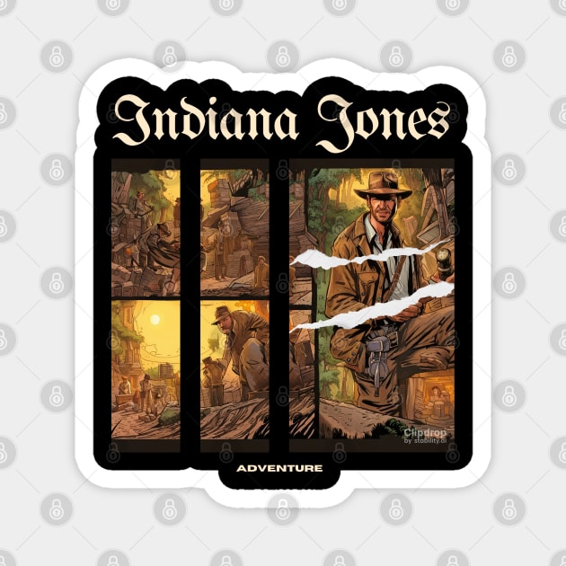 Indiana Jones victor illustration designe Magnet by Nasromaystro