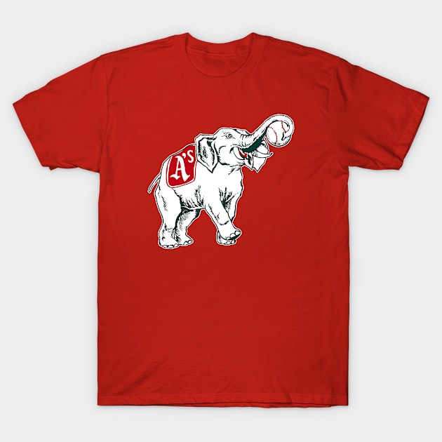 Vintage Athletics Baseball Stomper Elephant Mascot Logo T-Shirt