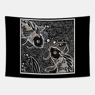 Koi white ink Tapestry