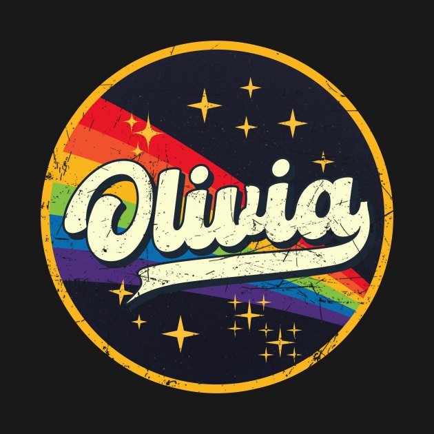 Olivia // Rainbow In Space Vintage Grunge-Style by LMW Art