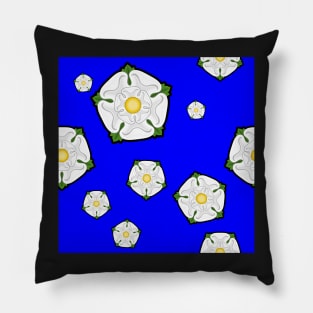 White Rose of Yorkshire Print Pattern Pillow