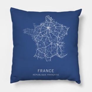 France Road Map Pillow