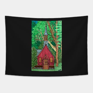 Little Red Church Tapestry