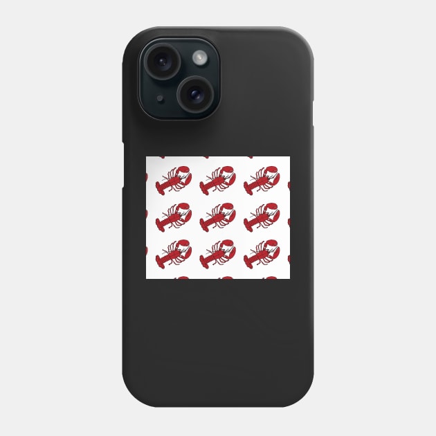 Red Lobsters on White Background Lobster Sea Life Animal Boat Life Phone Case by gillys