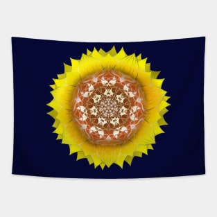 Sunflower Mandala Pattern Tapestry