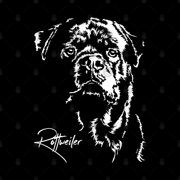 Proud Rottweiler dog portrait by wilsigns