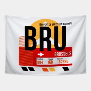 Brussels (BRU) Airport // Sunset Baggage Tag Tapestry