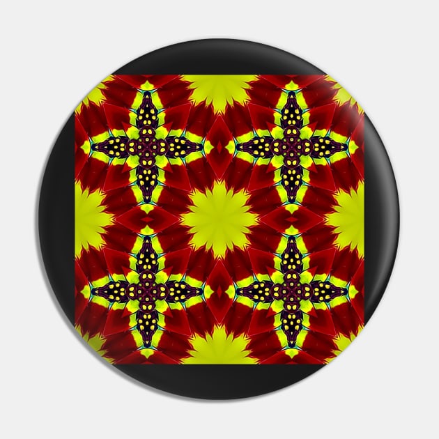 Red Yellow Chysanthemum Pattern Number 7 Pin by BubbleMench