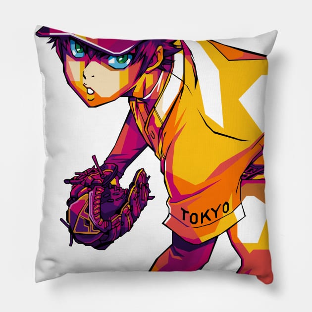 Sawamura Eijunn Diamond No ace Pillow by Rekayasabumi