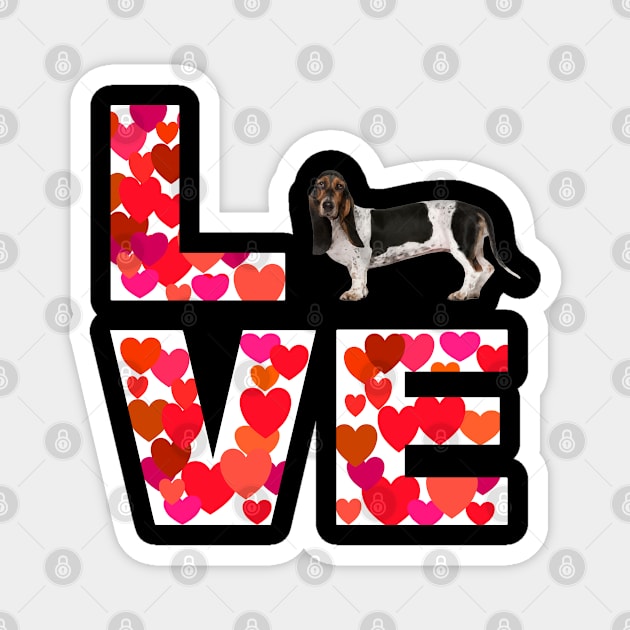 Love Basset Dog Design Design Magnet by Schimmi