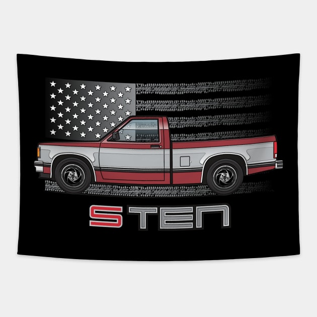 USA Maroon N Silver Tapestry by JRCustoms44