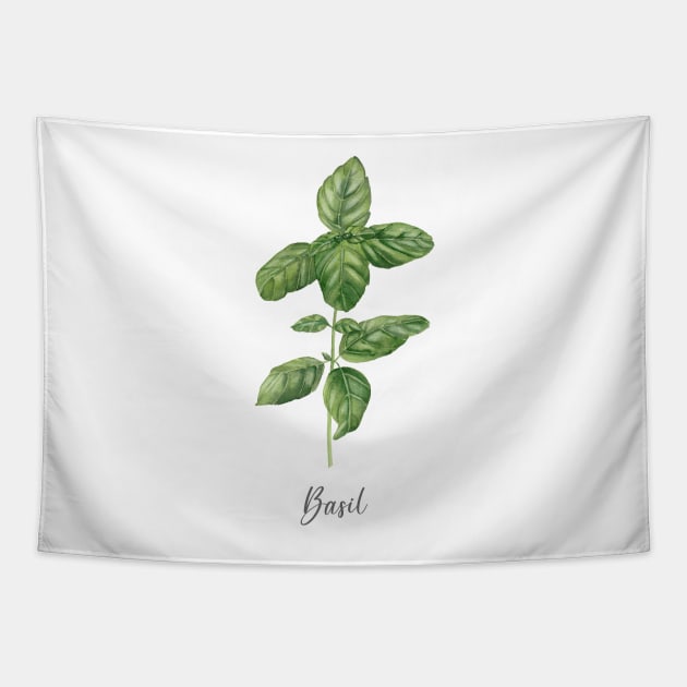 Basil herb painting Tapestry by InnaPatiutko