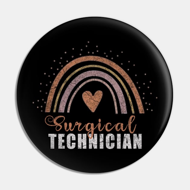 Surgical Tech - Minimal Rainbow Design Pin by ysmnlettering