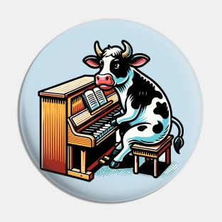 Cow Playing the Piano Pin