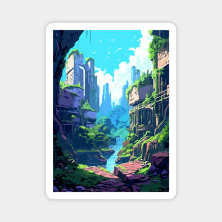 Algae City Fantasy Anime Art Style Aesthetic Magnet