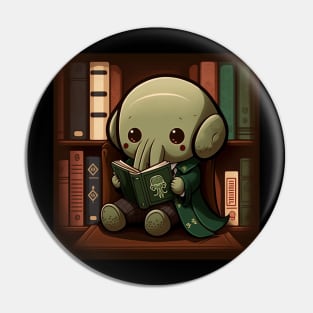 Chibi Cthulhu says "Reading is good for the soul" Pin
