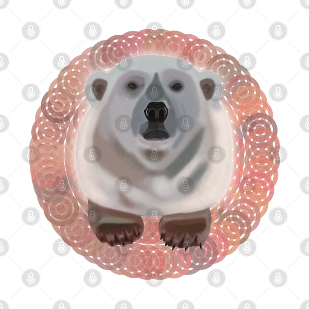 Polar Bear on circular pattern by KateVanFloof