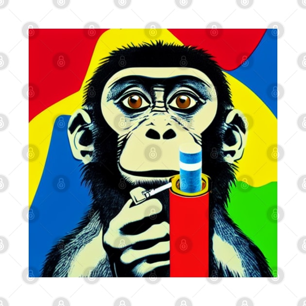 Colorful smoking monkey by O.M design