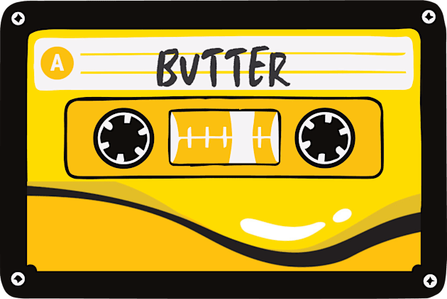 Butter cassette white version Kids T-Shirt by Iris cart