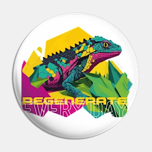 Motivated multicolor lizard Pin