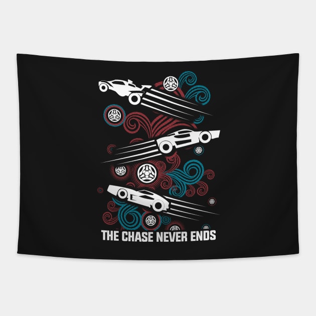 Rocket League Video Game The Chase Funny Gifts Tapestry by justcoolmerch