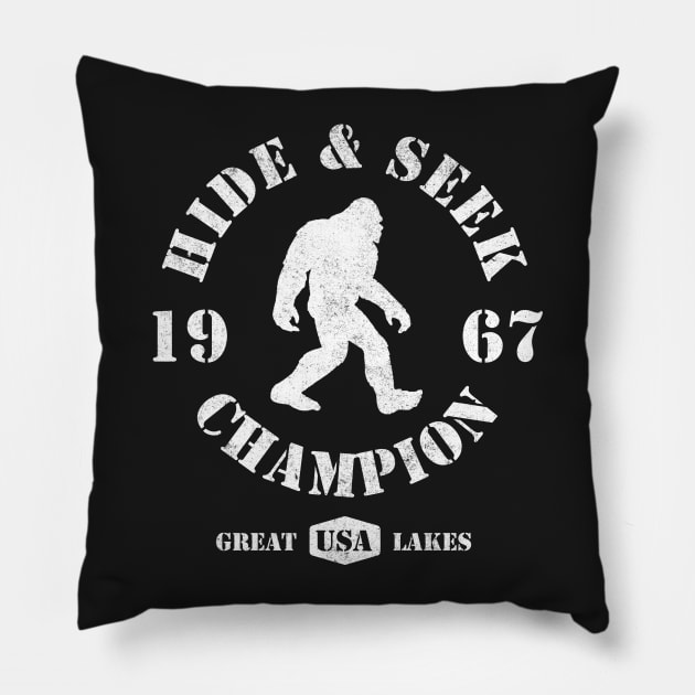 Bigfoot Hide and Seek Champion Pillow by Tshirt Samurai