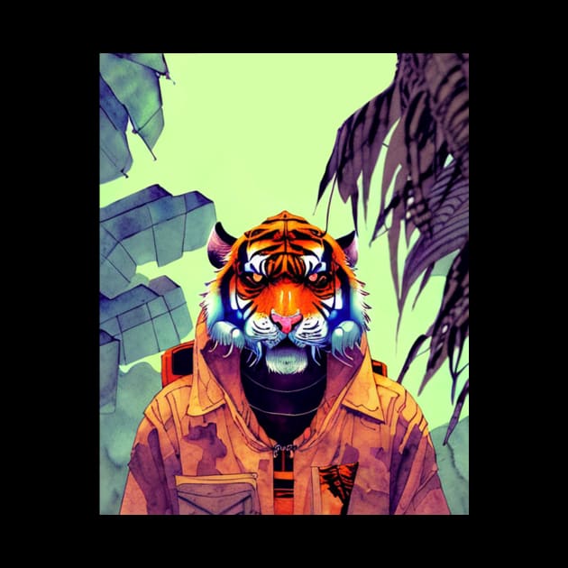 Anamorphic Lion wearing a Jacket by Trip Tank