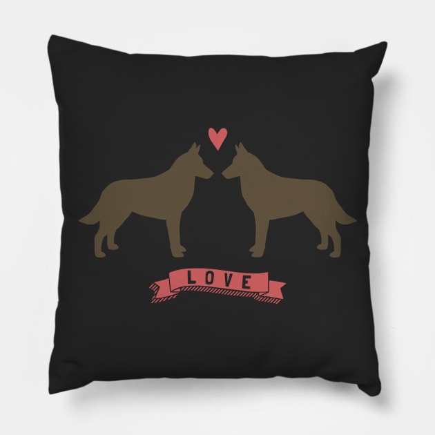 Belgian Malinois in Love Pillow by Coffee Squirrel