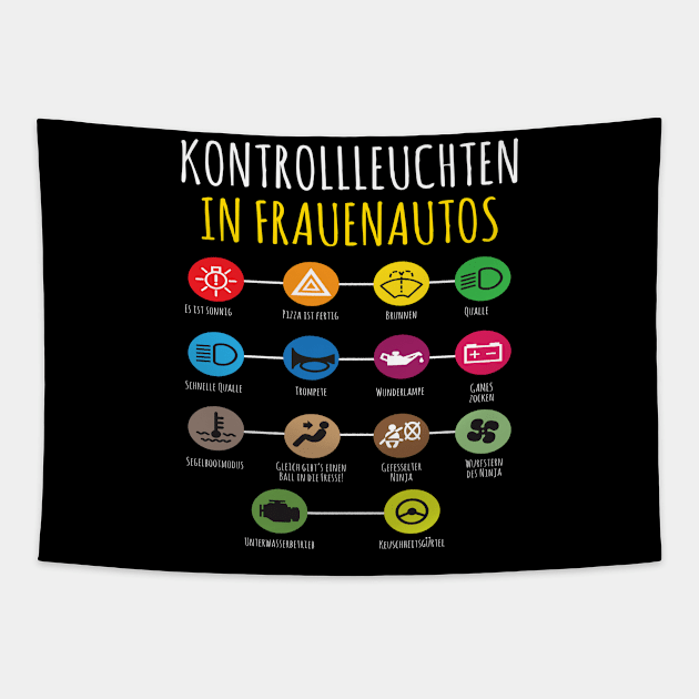 Kontrollleuchten In Frauenautos Auto Fun Tapestry by MooonTees