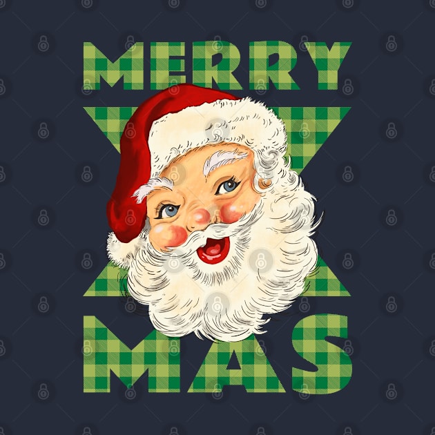 Merry Xmas Vintage Santa Claus (Green) by Whimsical Frank