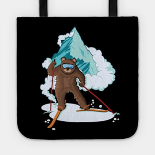 Cool Skiing Grizzly Bear Tote