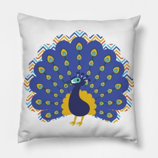 Colorful Abstract Peacock Bird Lover Design Pillow