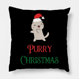 Purry Christmas Pillow