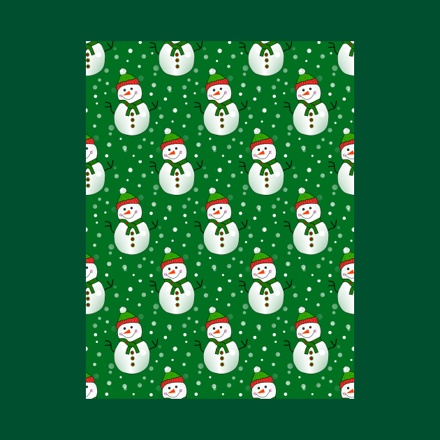 GREEN Snowman Pattern by SartorisArt1