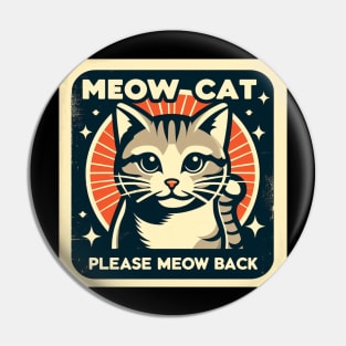 baby lasagna meow cat retro Pin