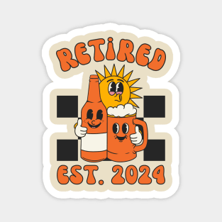 Personalized Retired 2024 | Retro Retirement Magnet